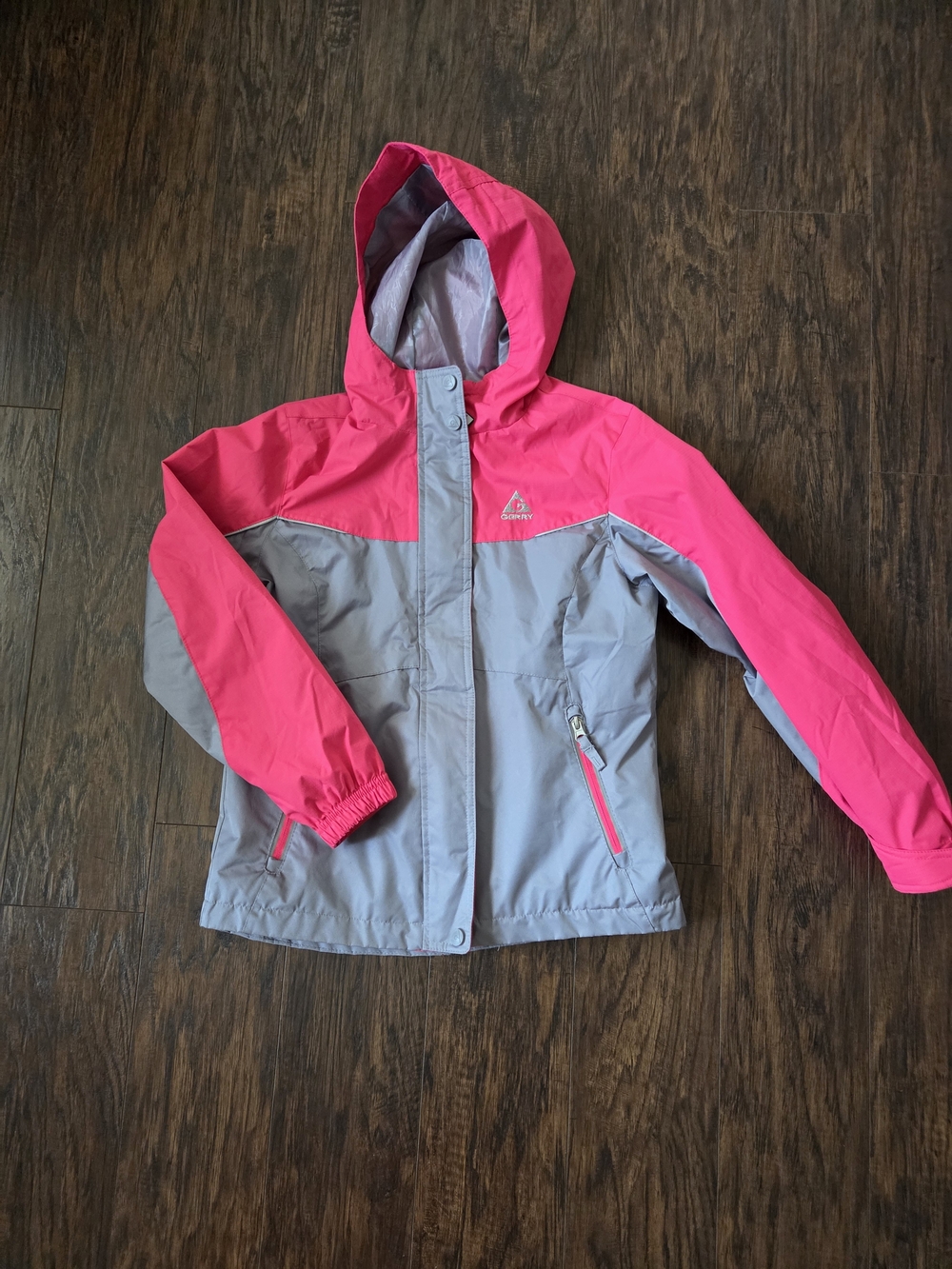 Gerry Weber Kids' Hooded Colorblock Rain Jacket - Pink & Gray